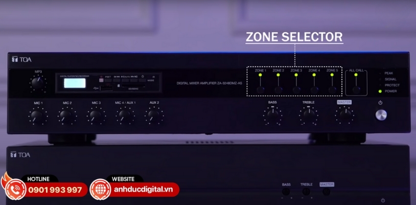 TOA A-3224DM-AS điều chỉnh âm sắc dễ dàng