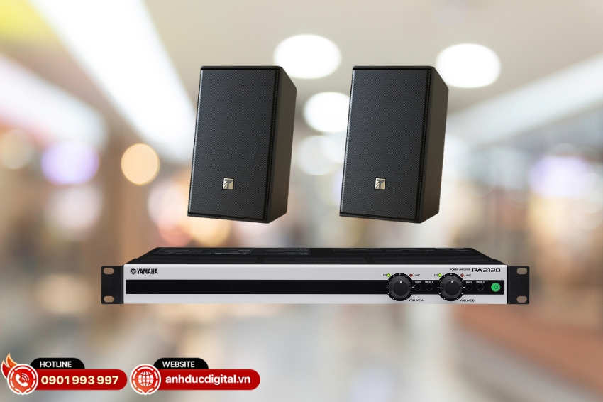 PA2120 hỗ trợ cả loa trở kháng thấp (Lo-Z) và cao (Hi-Z)