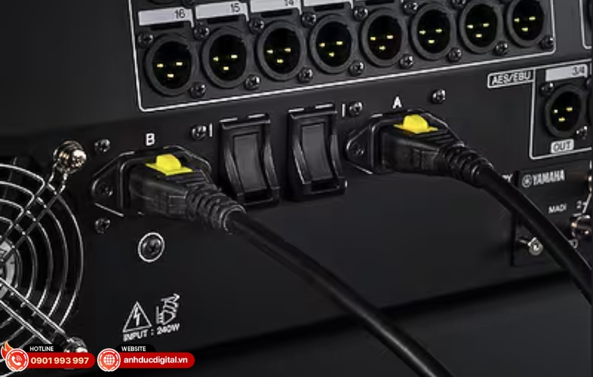 Yamaha DM7 được thiết kế với hệ thống nguồn kép dự phòng