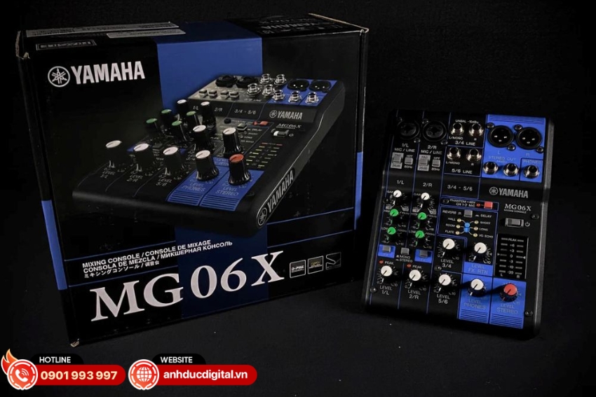 Mixer Yamaha MG06X có kích thước nhỏ gọn