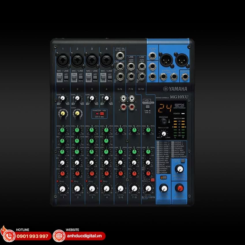 Mixer Yamaha MG10XUF được thiết kế gọn nhẹ