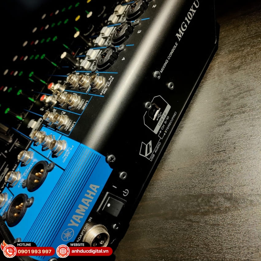 Mixer Yamaha MG10XUF hỗ trợ kết nối USB với chuẩn 24-bit/192kHz