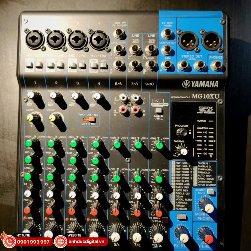 Mixer Yamaha MG10XUF được trang bị với thiết kế kết nối đa dạng