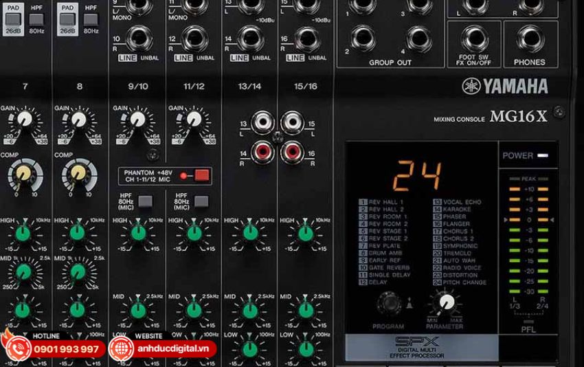 Chất lượng âm thanh của mixer Yamaha MG16X CV