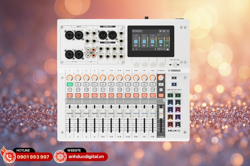 Mixer Yamaha MGX12 được trang bị cấu h&igrave;nh 12 k&ecirc;nh