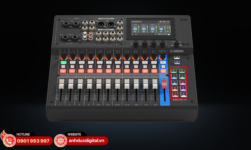Mixer Yamaha MGX12 được trang bị hệ thống pad t&ugrave;y chỉnh
