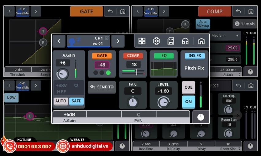 Mixer Yamaha MGX12 được trang bị bộ xử l&yacute; DSP t&iacute;ch hợp