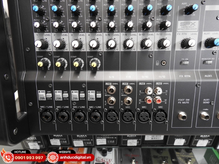 Yamaha EMX5 được trang bị đầu vào Hi-Z