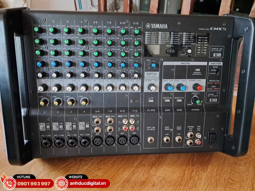 EMX5 được trang bị tổng cộng 12 kênh đầu vào