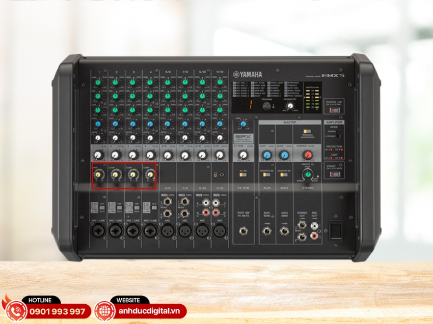 Yamaha EMX7 được trang bị bộ nén 1 núm