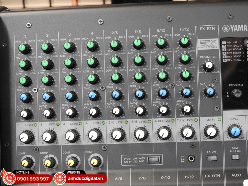 Yamaha EMX7 được trang bị bộ EQ 3 băng tần