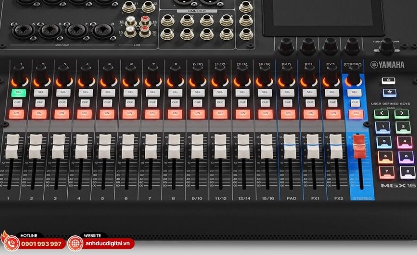 Mixer Yamaha MGX16 ghi &acirc;m đa track qua USB v&agrave; microSD