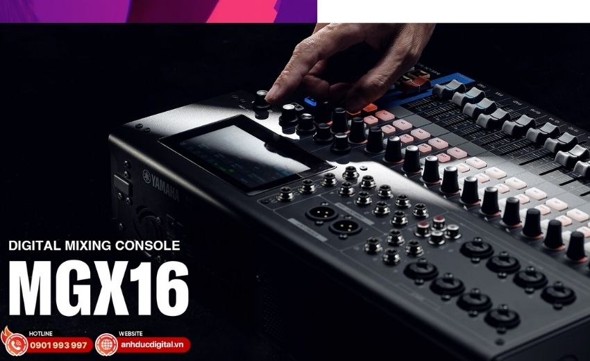 Mixer Yamaha MGX16 với 12 k&ecirc;nh trộn cho livestream v&agrave; thu &acirc;m