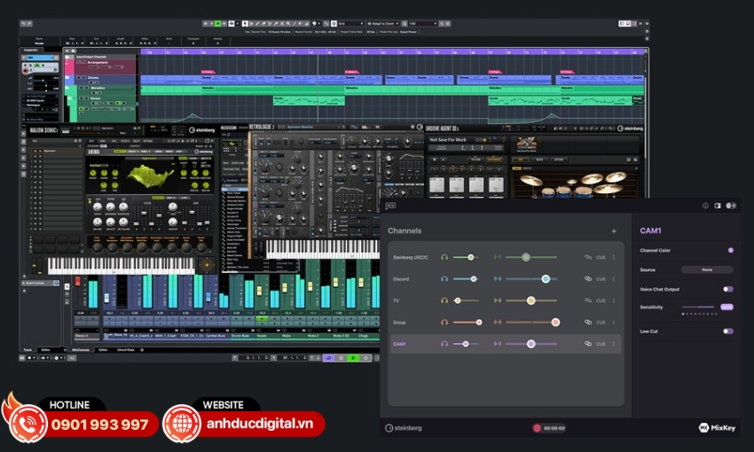 UR12MK3 đi k&egrave;m Cubase AI gi&uacute;p thu v&agrave; chỉnh sửa đa track