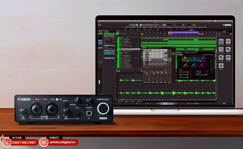Cấu tr&uacute;c k&ecirc;nh trộn v&agrave; loopback tr&ecirc;n Yamaha URX22C