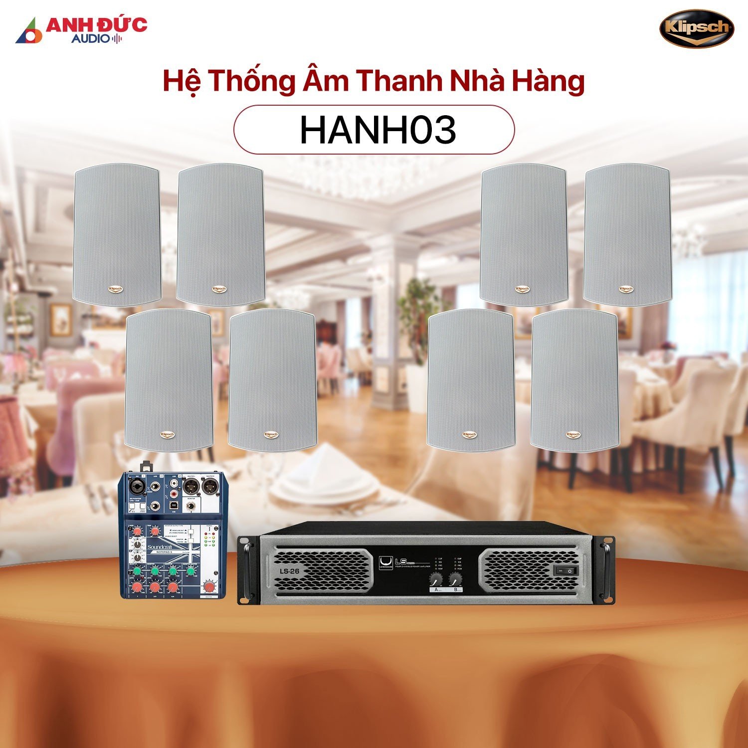 Hệ Thống Âm Thanh Nhà Hàng Klipsch HANH03 (Chính Hãng)