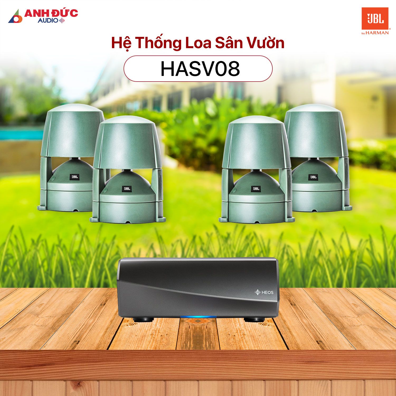 Hệ Thống Âm Thanh Sân Vườn JBL HASV08 (Chính Hãng)