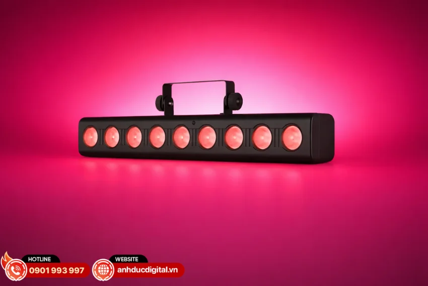 Fuzzix ORION Party Wall Bar RGBW được trang bị 9 bóng LED công suất 6W tích hợp hệ màu RGBW 4 trong 1