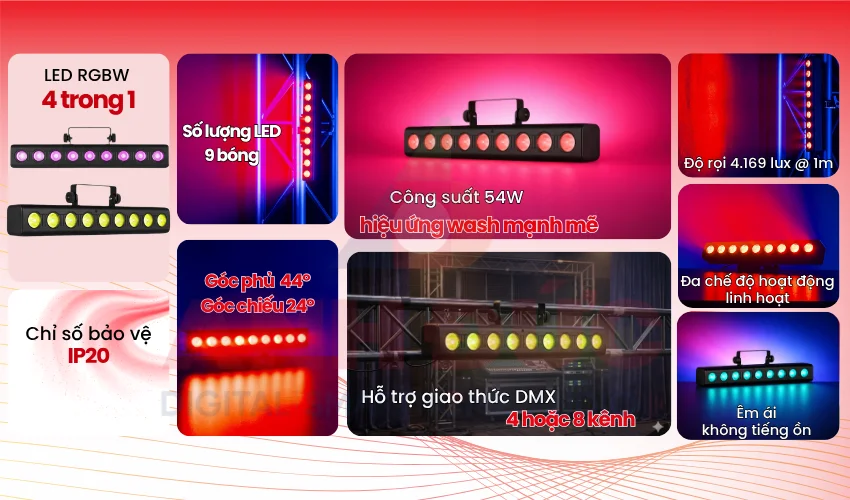 Đèn Fuzzix ORION Party Wall Bar RGBW