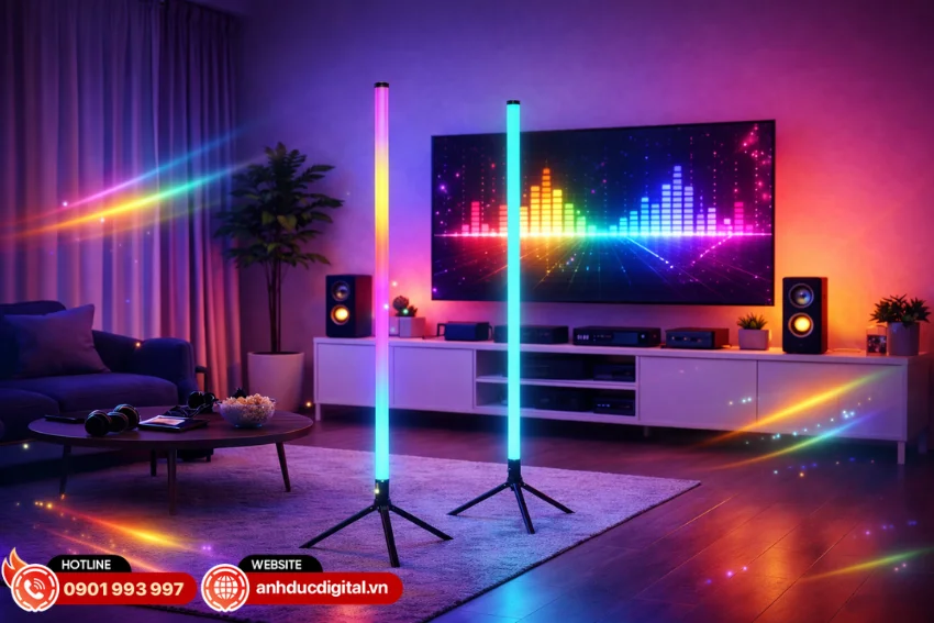 Đèn Fuzzix Starry Set of 2 LED Tubes RGB được tích hợp micro cảm biến âm thanh