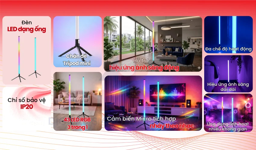 Đèn Fuzzix Starry Set of 2 LED Tubes RGB