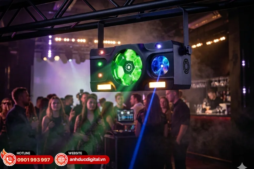Fuzzix Stellar2 Multi DJ LED Effec rất thuận tiện cho việc vận chuyển v&agrave; lắp đặt