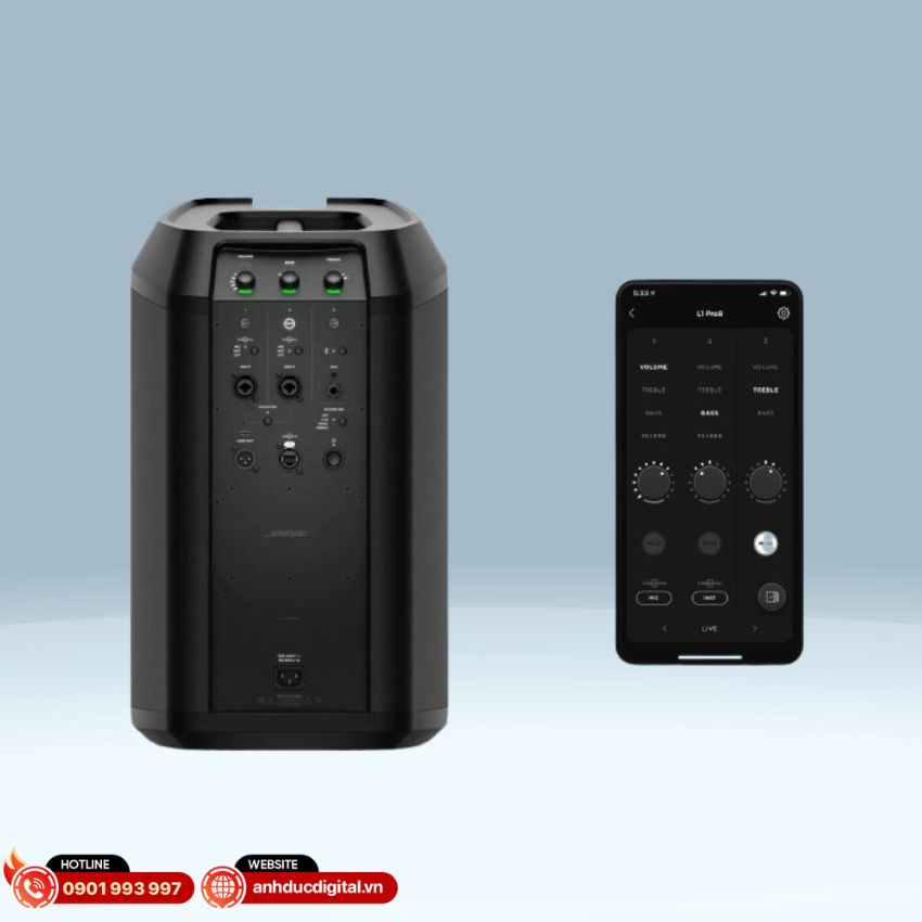 Bose pro16 hỗ trợ điều khiển qua ứng dụng bose L1 Mix