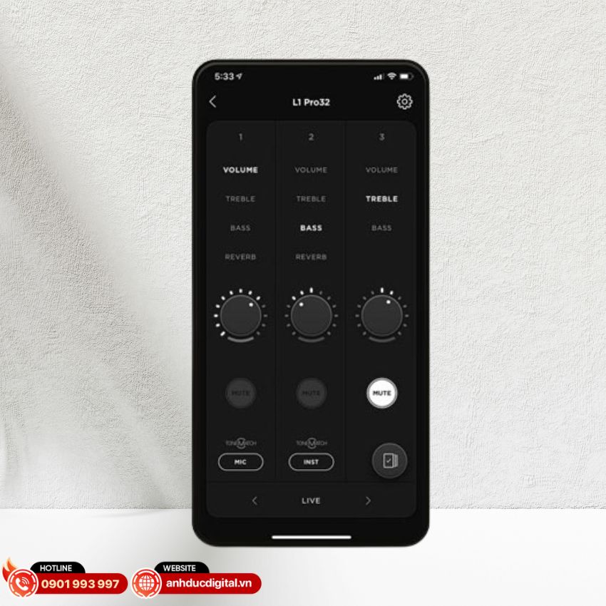 Điều khiển thông minh qua ứng dụng Bose L1 Mix