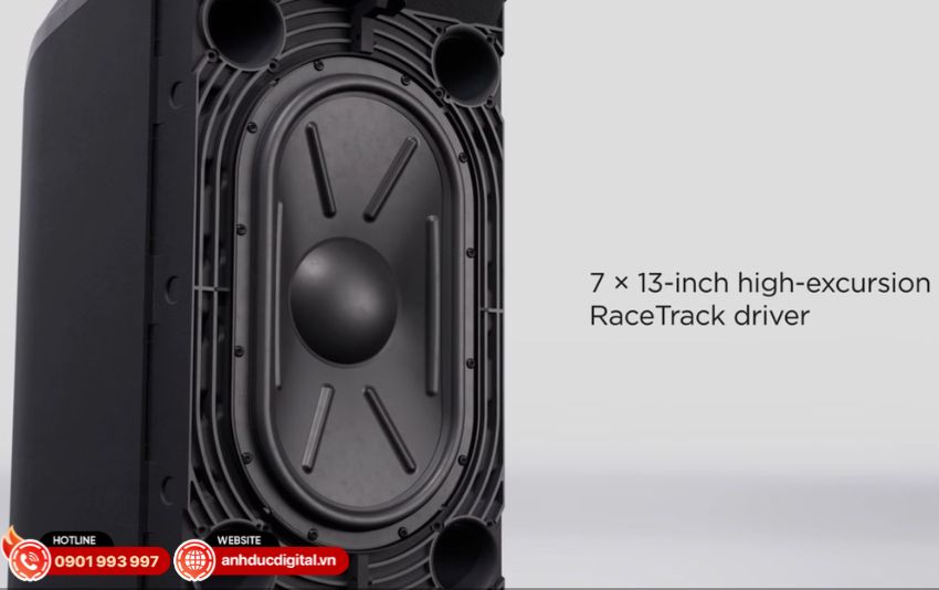 L1 Pro8 cho âm trầm chắc gọn nhờ Slim Racetrack Driver
