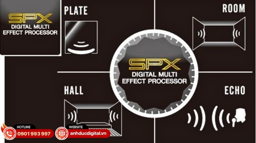 Yamaha Stagepas 400BT tích hợp bộ reverb kỹ thuật số SPX 