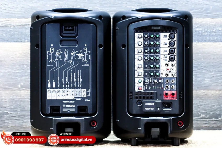 Stagepas 400BT được trang bị cổng xuất Monitor và Subwoofer 