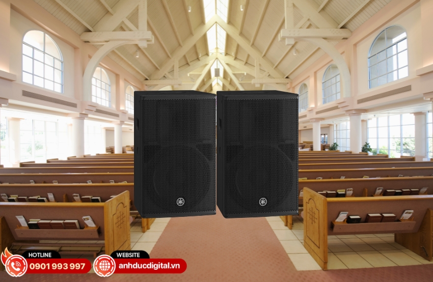 Yamaha CHR12 được thiết kế với g&oacute;c phủ &acirc;m 90&deg; theo chiều ngang v&agrave; 60&deg; theo chiều dọc