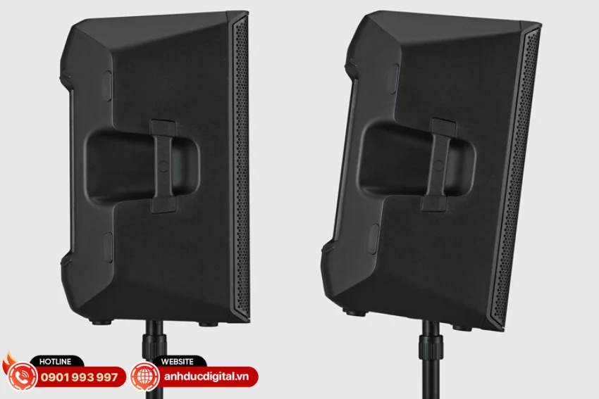 Yamaha DXR12 mk3 sở hữu thiết kế chắc chắn với vỏ th&ugrave;ng l&agrave;m từ nhựa PP &eacute;p phun