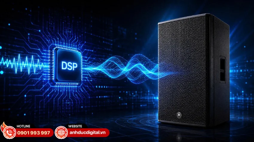 Loa Yamaha DZR315-D được trang bị bộ xử l&yacute; DSP 96 kHz kết hợp c&ocirc;ng nghệ FIR-X tuning