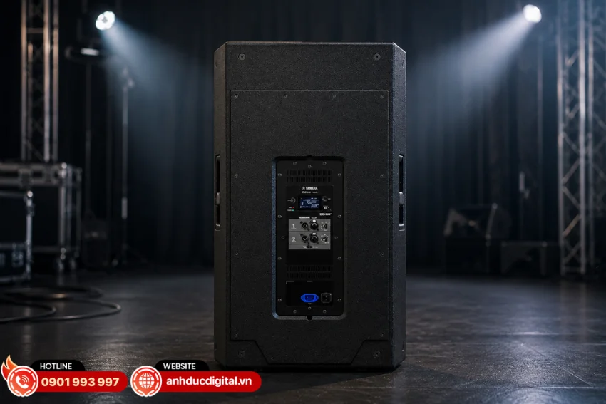 Yamaha DZR315 được trang bị 2 cổng Combo XLR/TRS gi&uacute;p kết nối linh hoạt 