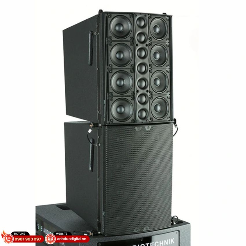 hệ thống 8 loa mid, 7 loa treble của Loa SE Audiotechnik M-F3A