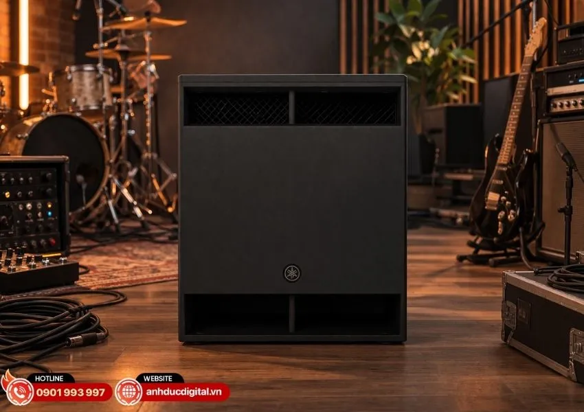 Cận cảnh th&ugrave;ng loa gỗ Plywood phủ sơn Polyurea của Yamaha CXS18 MKIII