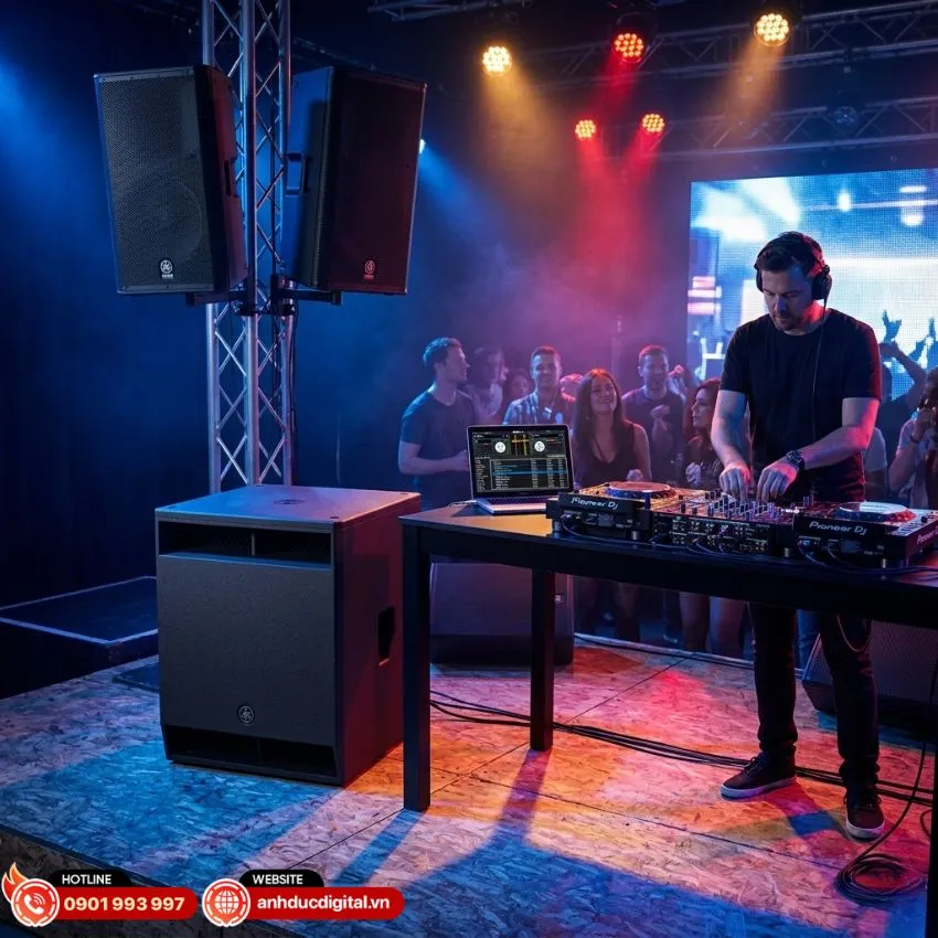 Bảng điều khiển DSP hiện đại tr&ecirc;n loa Yamaha DXS15 mk3