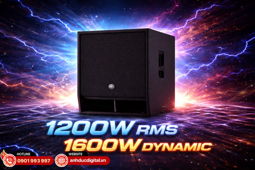 Loa Sub Yamaha DXS15XLF sở hữu công suất 1200W RMS và 1600W Dynamic
