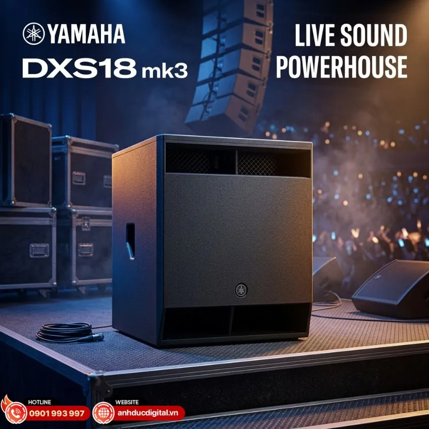 Hệ thống loa Yamaha DXS18 mk3 lắp đặt tại s&acirc;n khấu chuy&ecirc;n nghiệp