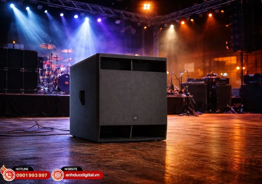 Cấu tr&uacute;c th&ugrave;ng loa Bandpass bằng gỗ d&aacute;n của Yamaha DXS18 mk3