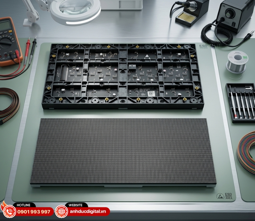 Mặt đ&aacute;y module LC1.86P được thiết kế với họa tiết v&acirc;n texture độc quyền