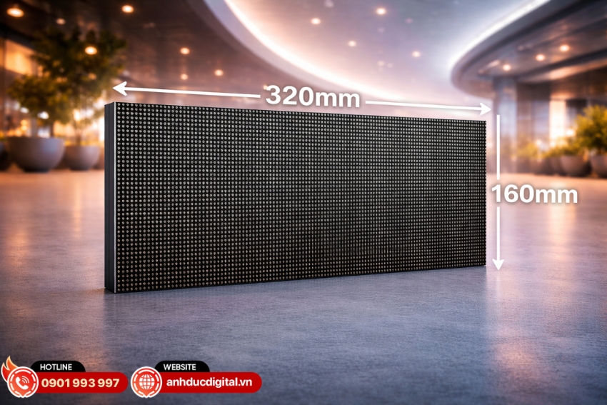 LC2P sử dụng module kích thước tiêu chuẩn 320×160mm