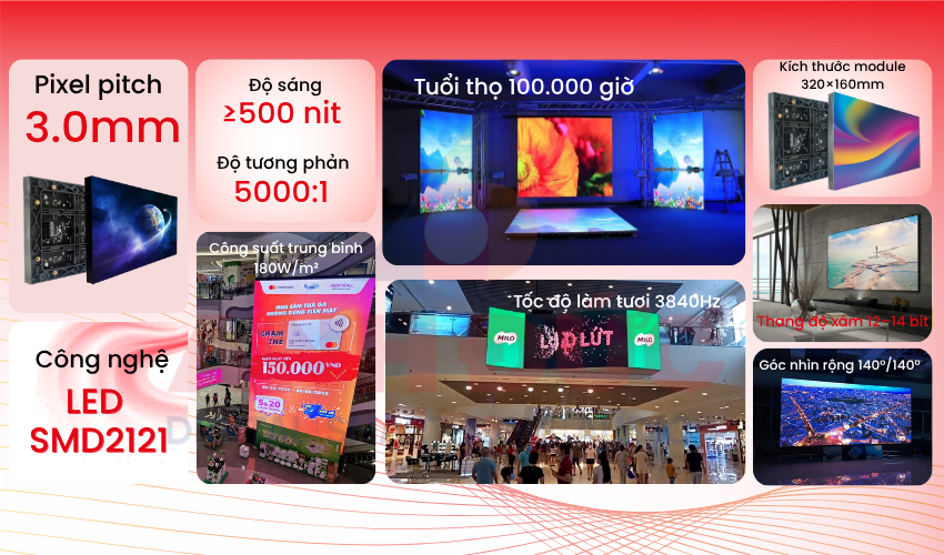 Màn hình LED LAMPRO LC3P trong nhà chính hãng