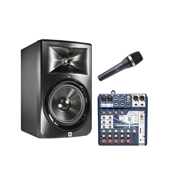 Loa JBL LSR308 + Mixer Notepad 8 + Micro AKG D5 2
