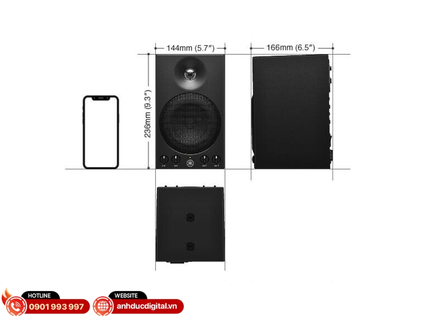 Thiết kế Yamaha MSP3A nhỏ gọn, chuyên nghiệp