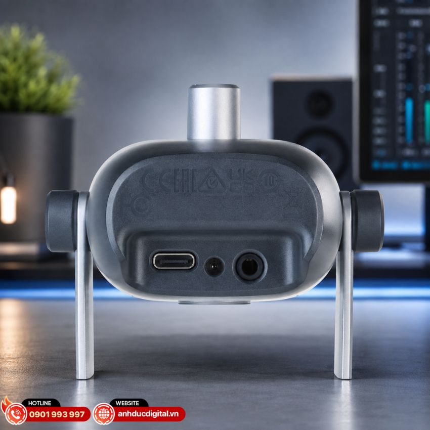 AKG Ara sử dụng giao thức USB 2.0 v&agrave; kết nối trực tiếp với thiết bị qua cổng USB-C tr&ecirc;n micro