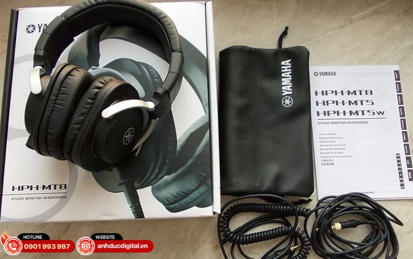 Tai nghe amaha HPH-MT8 đầy đủ phụ kiện