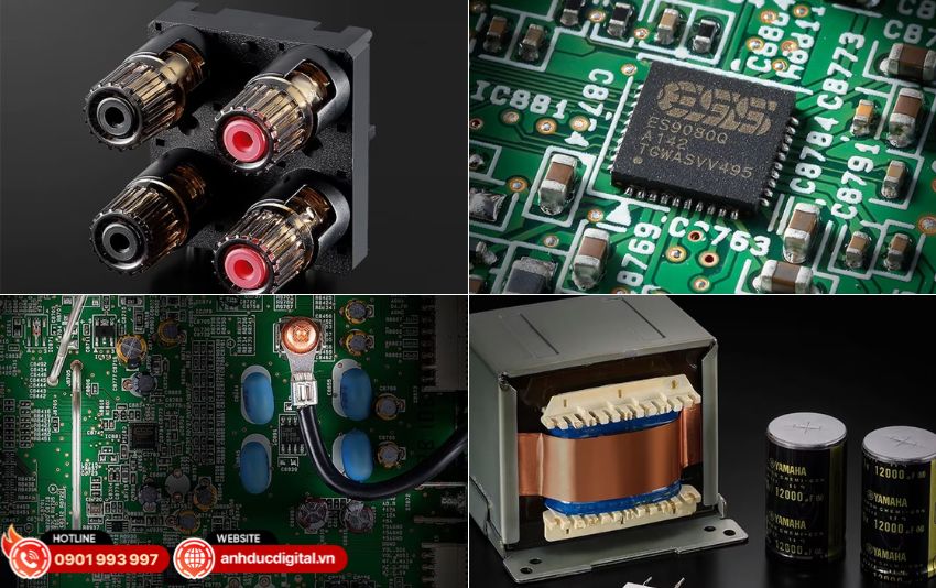 Linh kiện cao cấp của Amply Yamaha R-N1000A cho hiệu suất ổn định