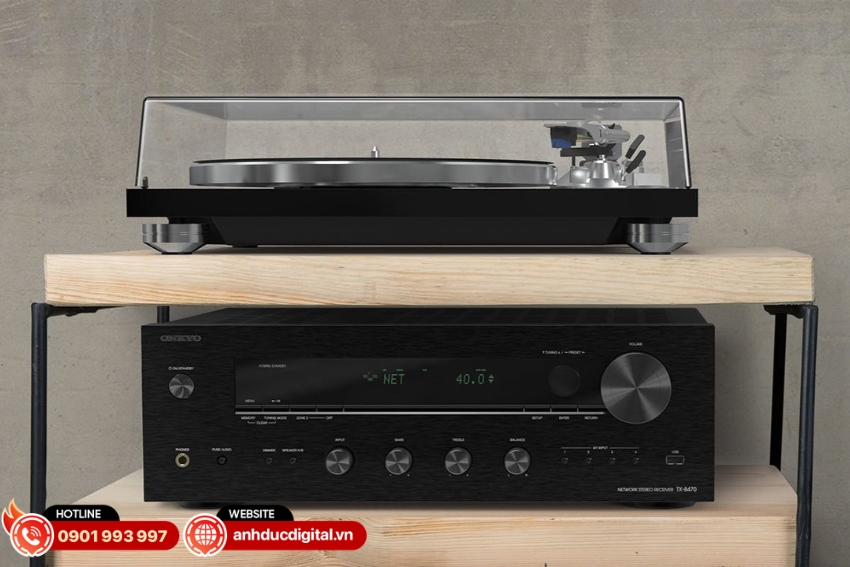 Onkyo TX-8470 được thiết kế theo phong c&aacute;ch Hi-Fi truyền thống